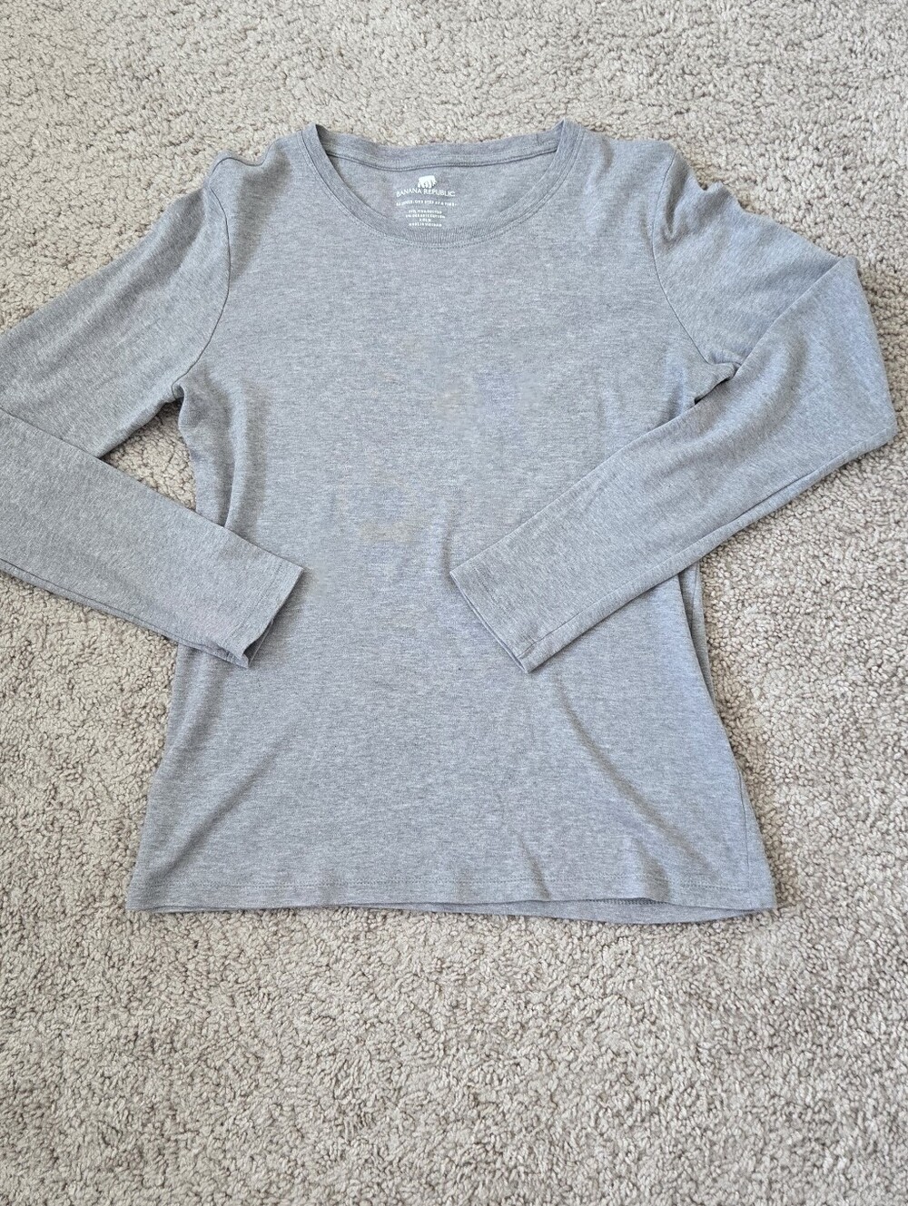 Banana Republic Womens Long Sleeve T-Shirt Size Medium Pima Cotton Crew Neck - Picture 10 of 14